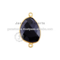 Natural Black Onyx Gemstone Bezel Connector, Handmade Best Quality Silver Bezel Connector Suppliers